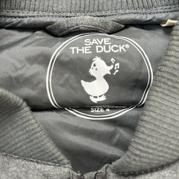 Save The Duck Womens Stretch Puffer Plumtech Synthetic Down Jacket Gray Size 4 - Picture 3 of 6